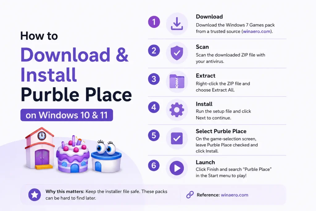 steps Purble Place download on Windows 10 & 11
